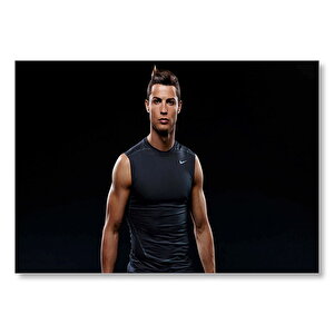 Christiano Ronaldo Nike Siyah Arkaplan  Mdf Ahşap Tablo 50x70 cm
