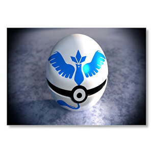Pokeball Blue Pokemon Go  Mdf Ahşap Tablo 25x35 cm
