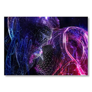 Bağlantılar, Yıldızlar Ve Geometrik Aşk  Mdf Ahşap Tablo 25x35 cm