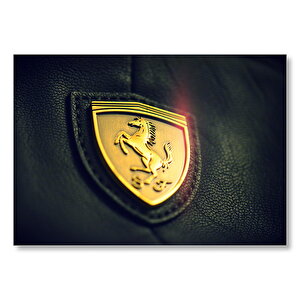 Altın Ferrari Logosu  Mdf Ahşap Tablo 35x50 cm