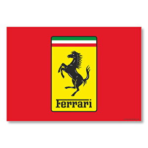 Ferrari Logosu Kırmızı Zemin  Mdf Ahşap Tablo
