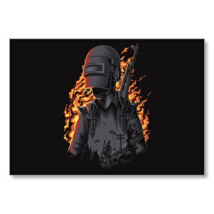 Pubg Oyuncu İllüstrasyon  Mdf Ahşap Tablo 35x50 cm