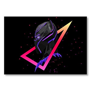 Black Panther Ve Üçgen Low Poly  Mdf Ahşap Tablo 50x70 cm