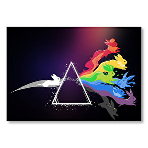 Pokemon Go Prizmatik Tavşanlar  Mdf Ahşap Tablo 50x70 cm