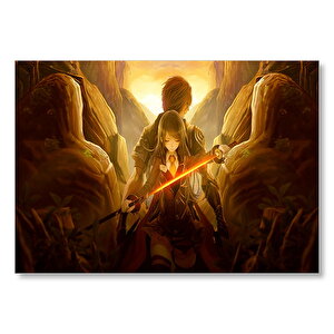 Anime Akai Katana  Mdf Ahşap Tablo 50x70 cm