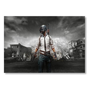 Pubg Oyuncu Cephede  Mdf Ahşap Tablo 35x50 cm