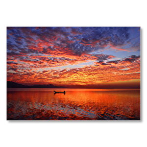 Okyanus Tekne Bulutlar Ve Muhteşem Yansımaları  Mdf Ahşap Tablo 25x35 cm