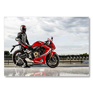 Honda Cbr 650 Ve Sürücüsü  Mdf Ahşap Tablo 35x50 cm
