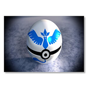 Pokeball Blue Pokemon Go  Mdf Ahşap Tablo 50x70 cm