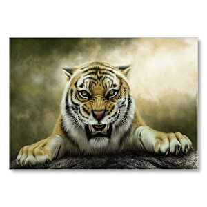 Kükreyen Kaplan Artwork  Mdf Ahşap Tablo 35x50 cm