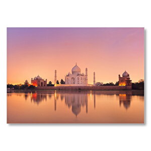 Tac Mahal Ve Nehirdeki Aksi  Mdf Ahşap Tablo 50x70 cm