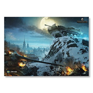 World Of Tanks İsveç Tank Destroyeri  Mdf Ahşap Tablo 50x70 cm