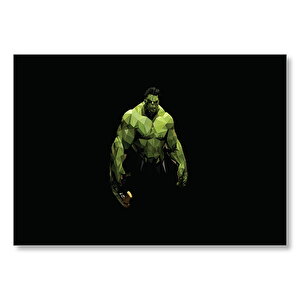 Hulk Low Poly Siyah Arka Plan  Mdf Ahşap Tablo 35x50 cm