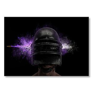 Pubg Kaskı Delen Kurşun Neon  Mdf Ahşap Tablo 25x35 cm