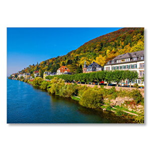 Sonbaharda Deniz Ve Alman Kasabası  Mdf Ahşap Tablo 25x35 cm