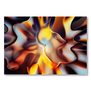Rengarenk Şeritler Solucan Deliği  Mdf Ahşap Tablo 50x70 cm