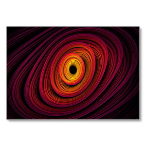Sarı Kırmızı Spiral Yörüngeler  Mdf Ahşap Tablo 50x70 cm