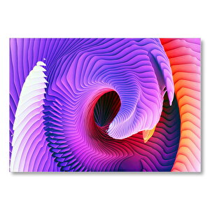 Renkli Spiral Dalgalar 3d  Mdf Ahşap Tablo 35x50 cm