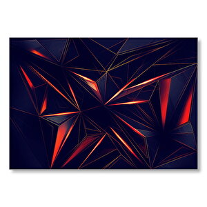 Turuncu Ve Si̇yah Üçgenler 3d  Mdf Ahşap Tablo 25x35 cm