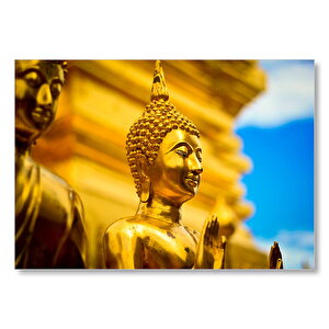 Tayland Gautama Buda Heykeli  Mdf Ahşap Tablo 25x35 cm