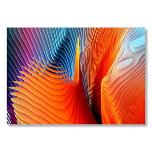 Turuncu Renkli Dalgalar  Mdf Ahşap Tablo 50x70 cm