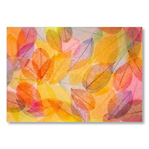 Sonbahar Yaprakları İllüstrasyon  Mdf Ahşap Tablo 35x50 cm