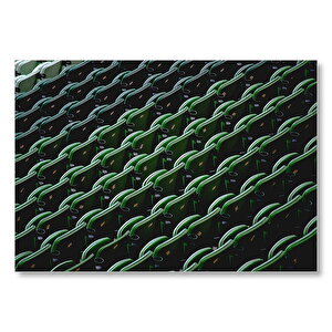 Sıralı Yeşil Sandalyeler  Mdf Ahşap Tablo 50x70 cm