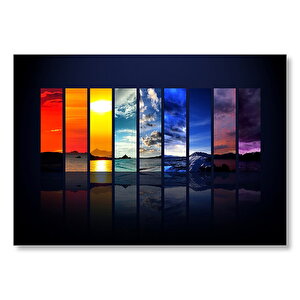 Renkli Manzaralar Gökkuşağı Spektrumu  Mdf Ahşap Tablo 50x70 cm