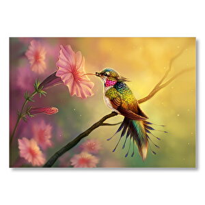 Sinekkuşu Ve Diğer Hayvanlar Mozaiği  Mdf Ahşap Tablo 50x70 cm