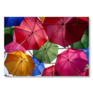 Asılı Renkli Şemsiyeler  Mdf Ahşap Tablo 35x50 cm