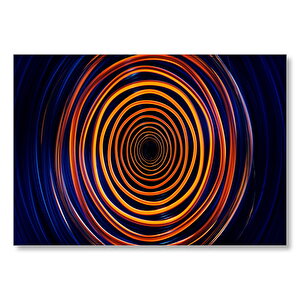 Turuncu Neon Asimetrik Daireler  Mdf Ahşap Tablo 35x50 cm