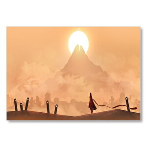 Zirve Ve Batan Güneş  Mdf Ahşap Tablo 25x35 cm