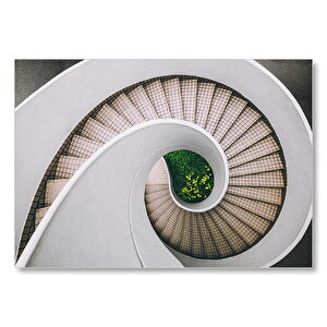 Beyaz Spiral Merdiven  Mdf Ahşap Tablo 35x50 cm