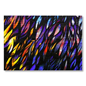 Renkli Abstrakt Yağlıboya  Mdf Ahşap Tablo 35x50 cm
