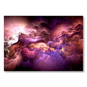 Rengarenk Fantastik Bulutlar İllüstrasyon  Mdf Ahşap Tablo 35x50 cm