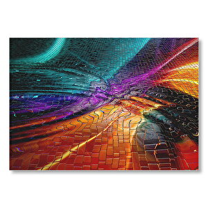 Renkli Gradyanlar Ve Yansımaları  Mdf Ahşap Tablo 50x70 cm