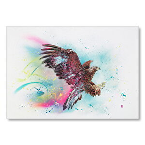 Renkli Kartal Artwork  Mdf Ahşap Tablo 35x50 cm