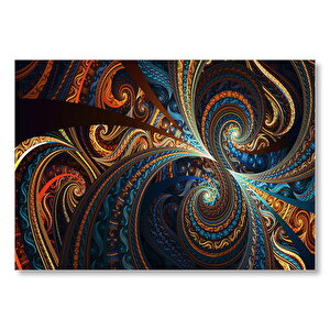 Renkli Kıvrımlı Desenler  Mdf Ahşap Tablo 50x70 cm