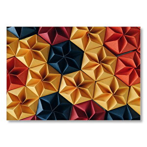 Renkli Katlanmış Kağıtlar  Mdf Ahşap Tablo 25x35 cm