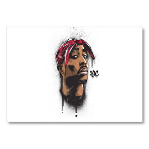 2 Pac Shakur Bandanalı Artwork  Mdf Ahşap Tablo 50x70 cm