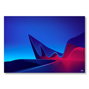 Modern Mimari Dalga Dijital Art  Mdf Ahşap Tablo 35x50 cm