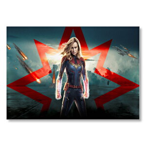Captain Marvel Ve Yıldız Mdf Ahşap Tablo 50x70 cm
