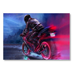 Racing Motorsiklet İllüstrasyon  Mdf Ahşap Tablo 50x70 cm