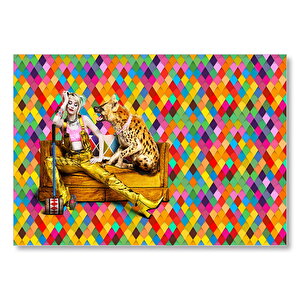 Birds Of Prey Harley Quinn Ve Sırtlan Mdf Ahşap Tablo 50x70 cm