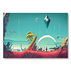 No Man's Sky Medeniyet Kompozisyon  Mdf Ahşap Tablo 35x50 cm