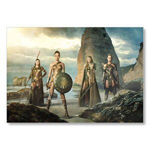 Wonder Woman Ve Savaşçı Kadınlar Mdf Ahşap Tablo 35x50 cm