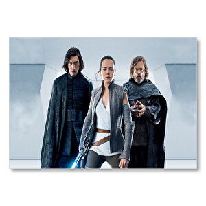 Star Wars The Last Jedi Rey Ridley Kylo Mdf Ahşap Tablo 35x50 cm