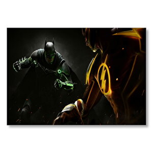 Batman Ve Flash Görseli Mdf Ahşap Tablo 25x35 cm