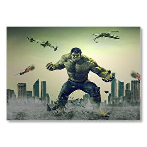 Avengers Hulk Ve Uçaklar Mdf Ahşap Tablo 35x50 cm