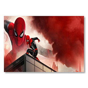 Spiderman Kızıl Bulutlar Görseli Mdf Ahşap Tablo 35x50 cm